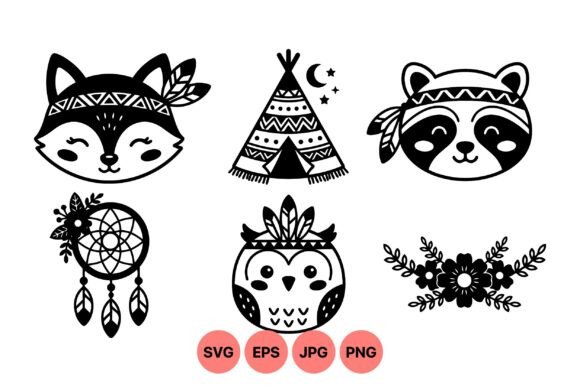 Boho Woodland Animal SVG Set for Design