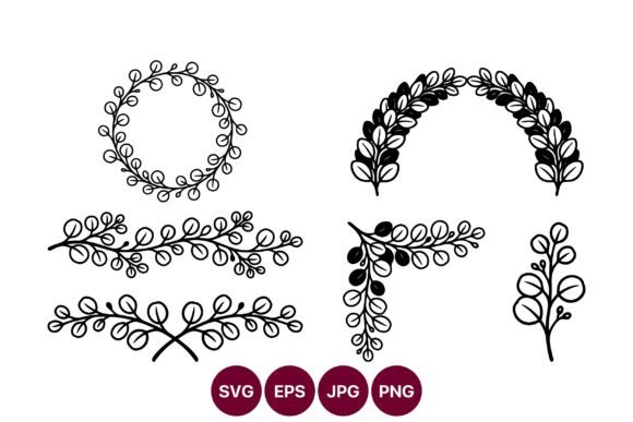 Botanical Wreath Line Art: A Versatile Resource for Modern Design Projects