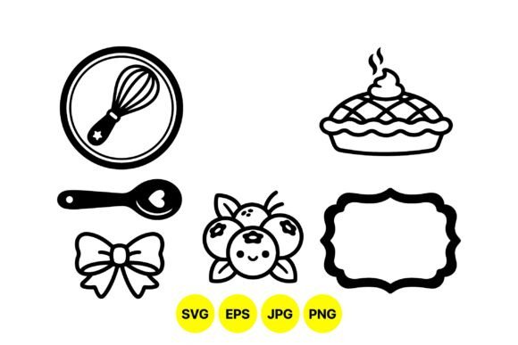 Cute Baking Kitchen Icon Set: Elevate Your Design