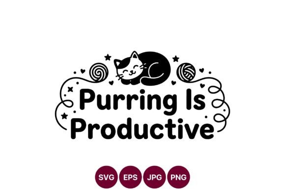 Cute Cat Purring Design SVG Guide