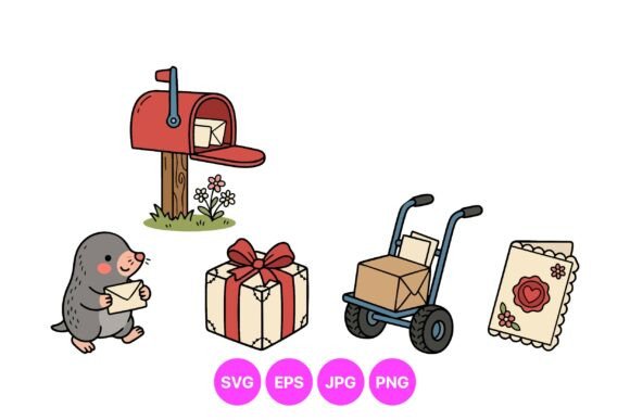 Cute Mail Delivery Clipart Set for Joyful Designs