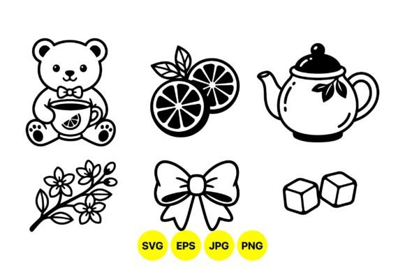 Cute Tea Time Vector Clipart for Designers