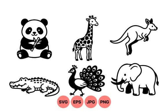 Cute Wild Animal SVG Icons: A Guide to Versatile Black and White Vector Art