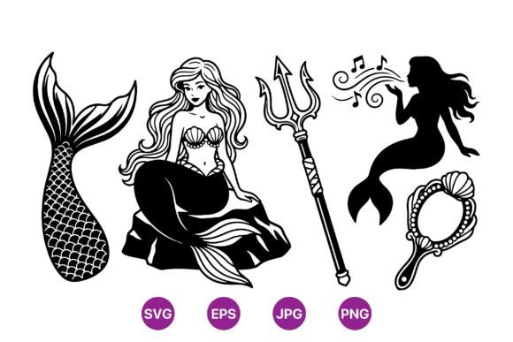 Elegant Mermaid Vector Clipart for Design
