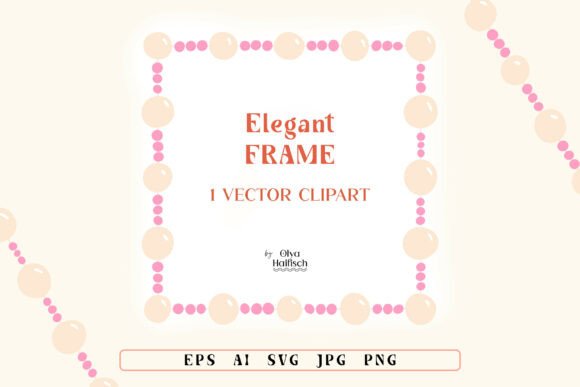 Elevate Your Designs with Beaded Pearl Border Frame Vector Clipart