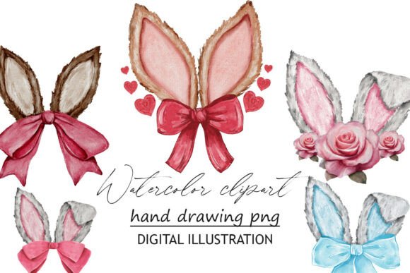 Evaluating Watercolor Easter Bunny Ears Clip Art for Professional and Personal Design Projects