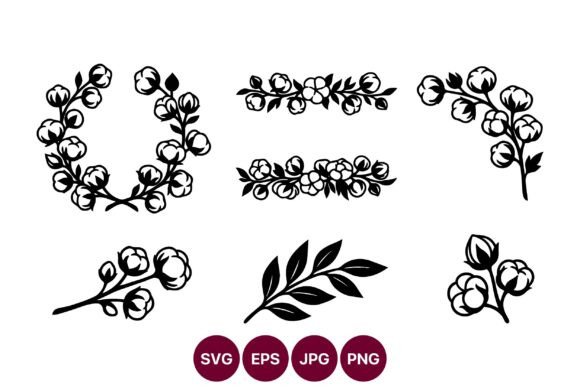 Floral Botanical Ornaments Line Art: Elevating Design with Versatile Vector Assets