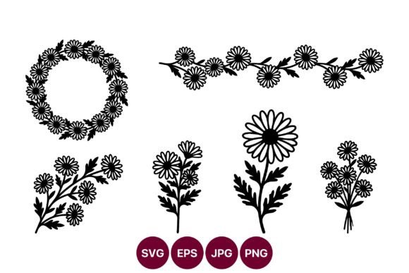 Floral Vector Set with Daisies and Timeless Design Elements