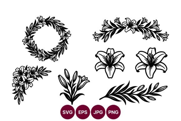 Floral Vector Wreaths and Blossom Line