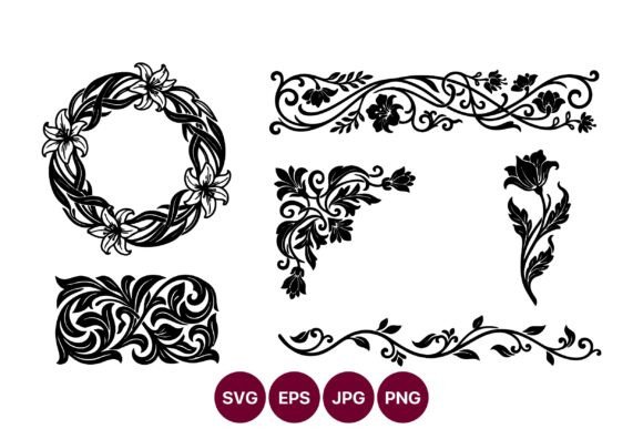 Integrating the Ornate Floral Wreath Line Art Set into Professional Design Workflows
