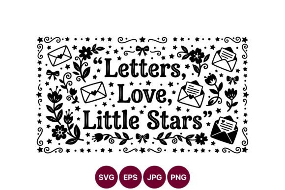 Letters Love Little Stars Calligraphic