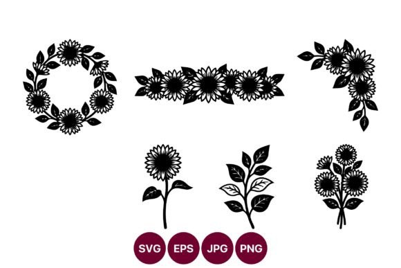 Mastering the Sunflower Silhouettes Collection for Professional Vector Design