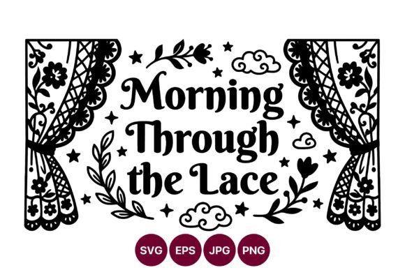 Morning Through the Lace Floral Curtains