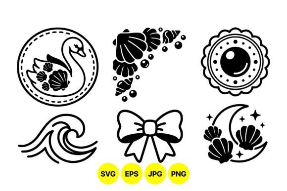 Nautical Ocean Icon Clipart Set: Elevating Designs with Coastal Simplicity