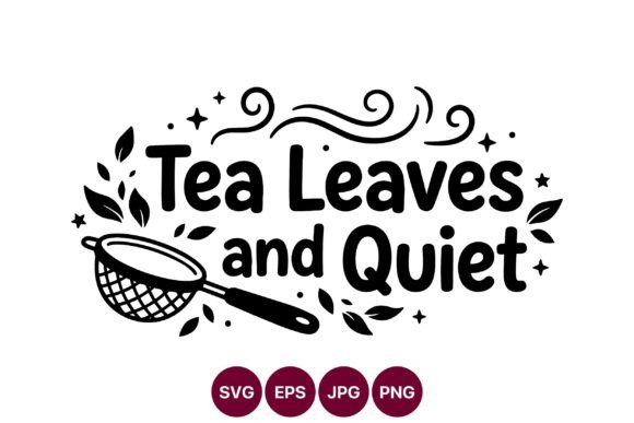 Tea Leaves and Quiet Black White Vector: Minimalist Design for Modern Calm