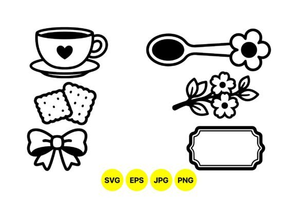 Tea Time Vector Clipart Icons: Elevating Your Designs with Minimalist Charm
