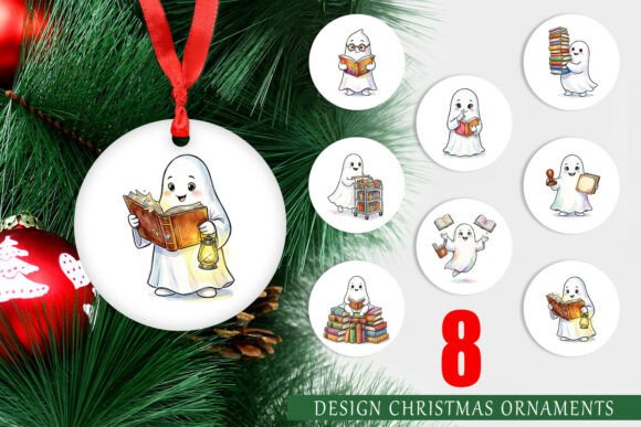 Transforming Your Holiday Decor: A Guide to Using the Bookish Ghost with Books Ornament PNG Set